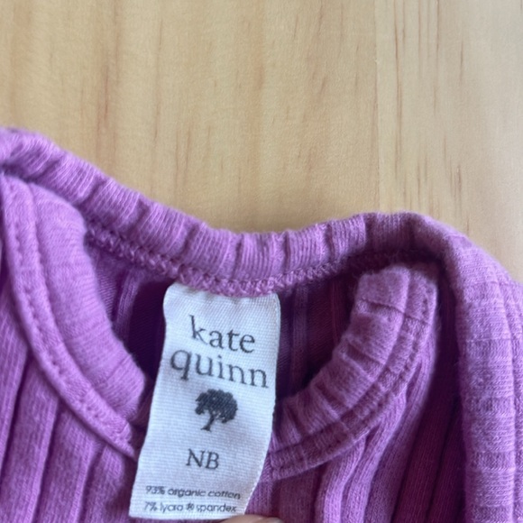 Kate Quinn organic cotton classic rib short sleeve bodysuit size NB - Picture 3 of 4
